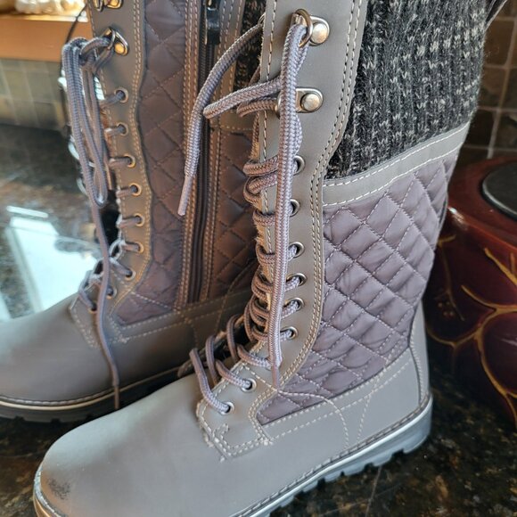 POLAR Womens Rain Thermal Warm Snow Winter Knee High Waterproof Boots Size 8 - Picture 2 of 3